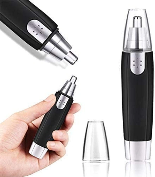 3 in 1 Electric Nose & Ear Hair Trimmer for Men & Women | Dual-edge Blades |Painless Nose and Ear Hair Remover Trimmer Eyebrow Flawless Electronic (Black)