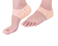 Anti Heal Crack  Silicone Gel Heel Pad Socks for Pain Relief - 1 Pair (Beige, Free Size)