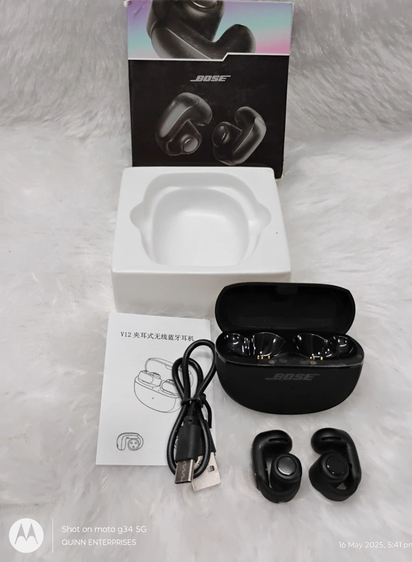 New Ultra Open Earbuds with OpenAudio Technology, Open Ear Wireless Earbuds, Up to 48 Hours of Battery Life - Black