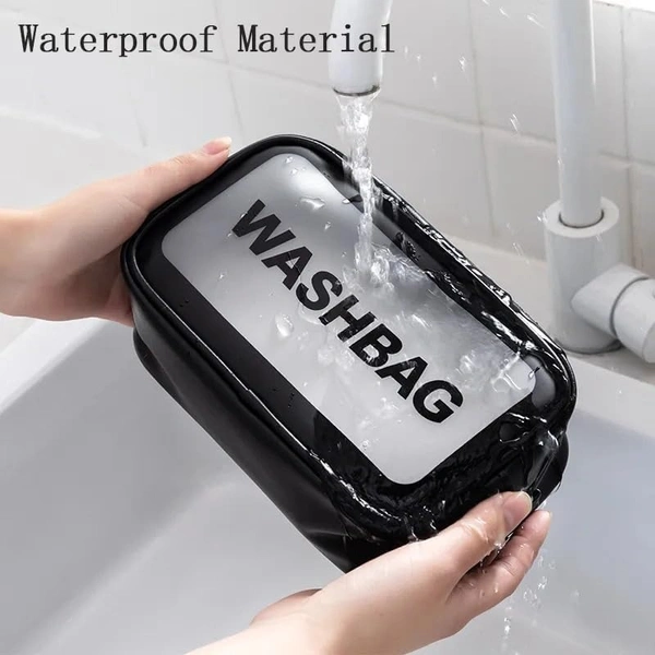 Wash Bag Pouch for Travel Kit Toiletry Bag Cosmetic Bag Make Up Box for Brushes, Accessories with Handle, Large Capacity Translucent Waterproof Travel Storage Mini Size - Small