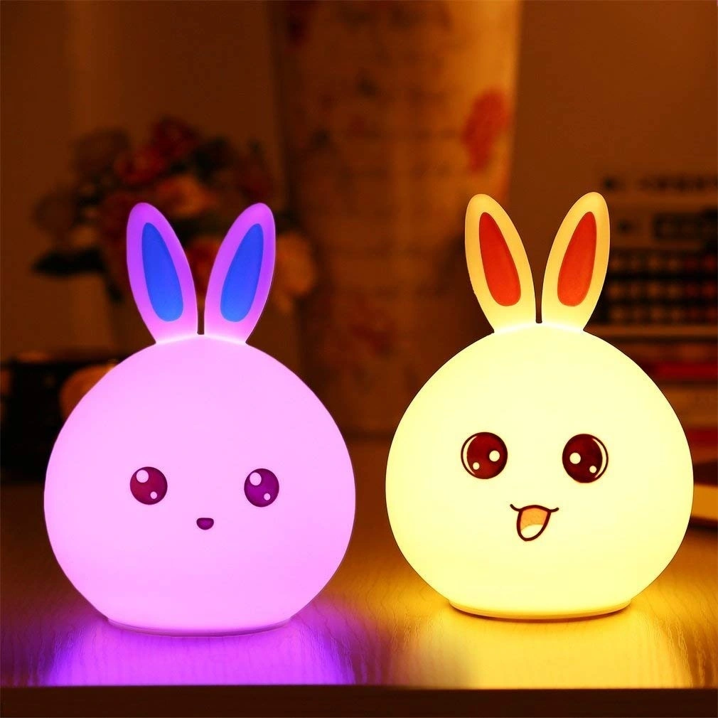 Rabbit Lamp Touch Dimming Bedside Lights Bunny Lamp Tap Lights Kids ...