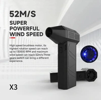 Super Powerful Turbo air Blower | Handheld 3rd Generation Brushless Motor 130000 RPM | 3 Speed | 3000mAh Rechargable | Multi Usage for Car | Home | Workshop | Electrical Works