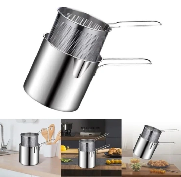 Small Deep Frying Pot with Basket