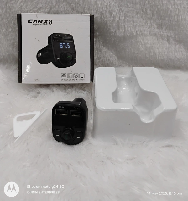 X8 Dual USB Car Charger Hands-Free Wireless Bluetooth FM Transmitter & Music Adapter, 2.0A & 1.0A Dual USB Port LCD MP3 Player which Supports TF Card and U Disk