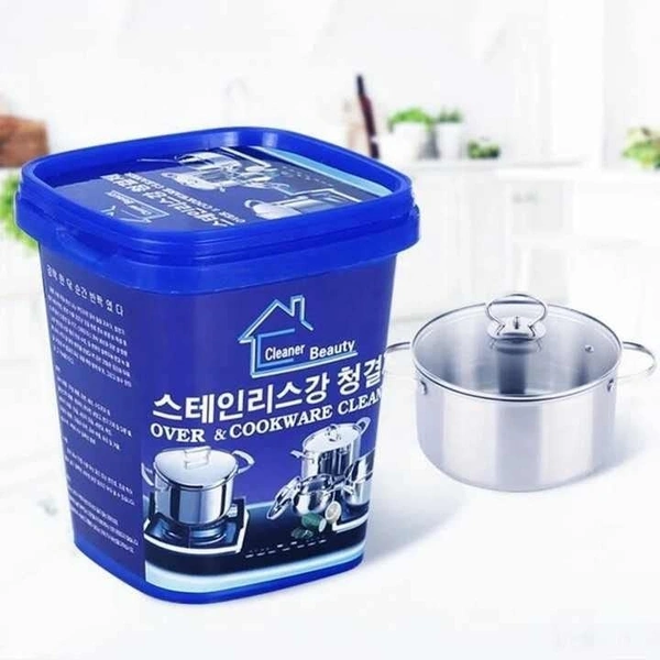  Quickly Cleans Cookware Surfaces |Oven & Cookware Cleaner Stainless Steel Cleaning Paste Remove Stains from Pots Pans Multi-Purpose Cleaner & Polish Removes Household Clean