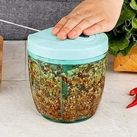 Plastic 2 in 1 Vegetable Fruit Nut Onion Handy Chopper, Meat Grinder Mixer Food Processor Slicer Shredder Salad Maker Tools (900ml, XL, Multicolour)