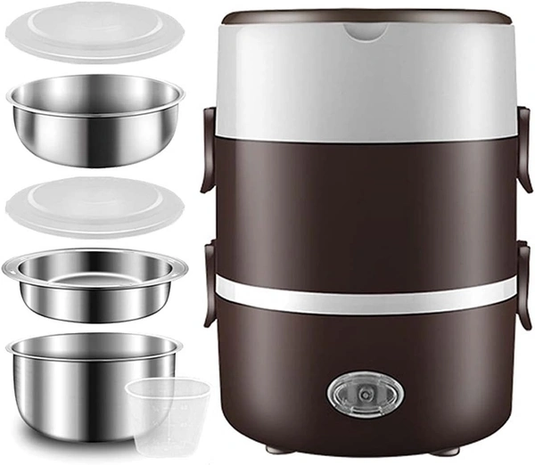 Electric Lunch Box, Portable Food Lunch Heater,3 Layers 2L Portable Electric Lunch Box Food Storage Heater Container Rice Cooker
