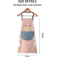 Kitchen Apron with Front Pocket and side Coral Velvet for Wiping Hands Towel PVC Waterproof Unique Design Cooking Fits Men/Women Home Restaurant