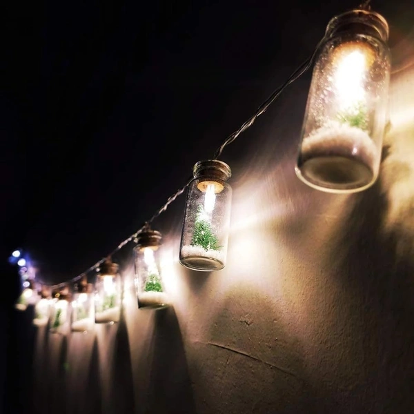 Battery Operated String Lights Mini Wishing Bottle Christmas Tree Snowflake Xmas Lights