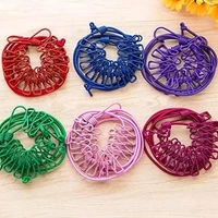 Clip Rope | Cloth Line Rope | Portable Drying Rope with 12 Clips and 2 Hooks | Drying Rope for Balcony-Garden-Terrace-Backyard-Travel-Camping | Multicolor [Pack of 1]