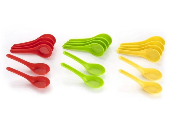 Plastic Soup Bowl Spoon Set(6 Piece Set) 6 Bowl and 6 Spoon