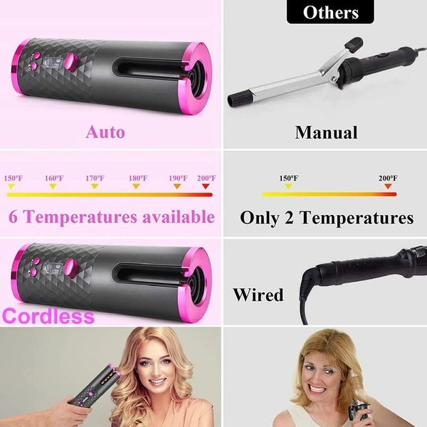 Rechargeable Cordless Hair Curling Iron 