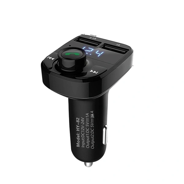 X8 Dual USB Car Charger Hands-Free Wireless Bluetooth FM Transmitter & Music Adapter, 2.0A & 1.0A Dual USB Port LCD MP3 Player which Supports TF Card and U Disk