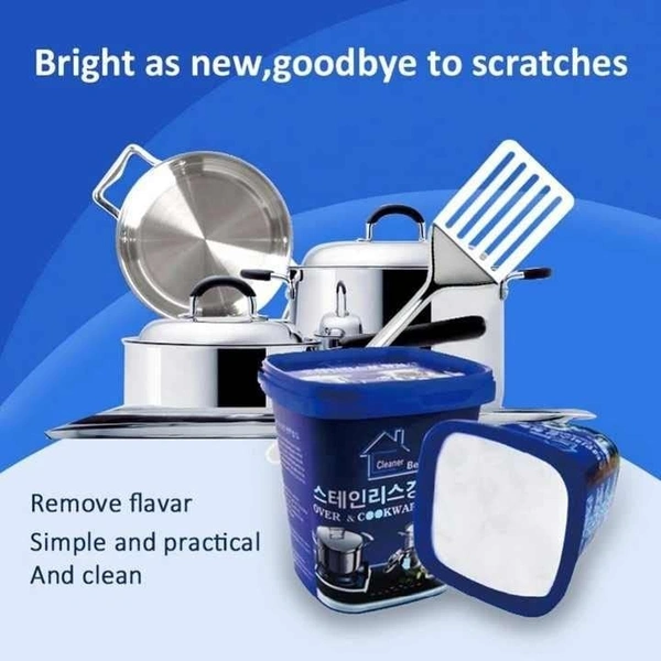  Quickly Cleans Cookware Surfaces |Oven & Cookware Cleaner Stainless Steel Cleaning Paste Remove Stains from Pots Pans Multi-Purpose Cleaner & Polish Removes Household Clean
