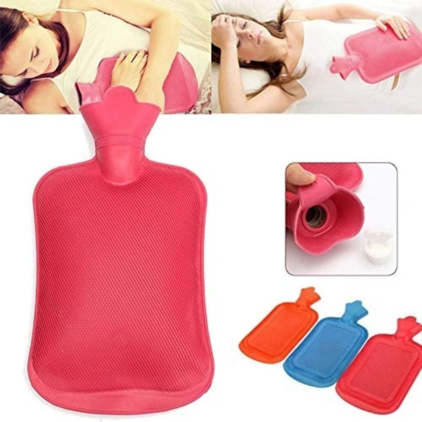  2L Hot Water Rubber Bottle bag for Pain Relief Therapy Multicolor - 500ml