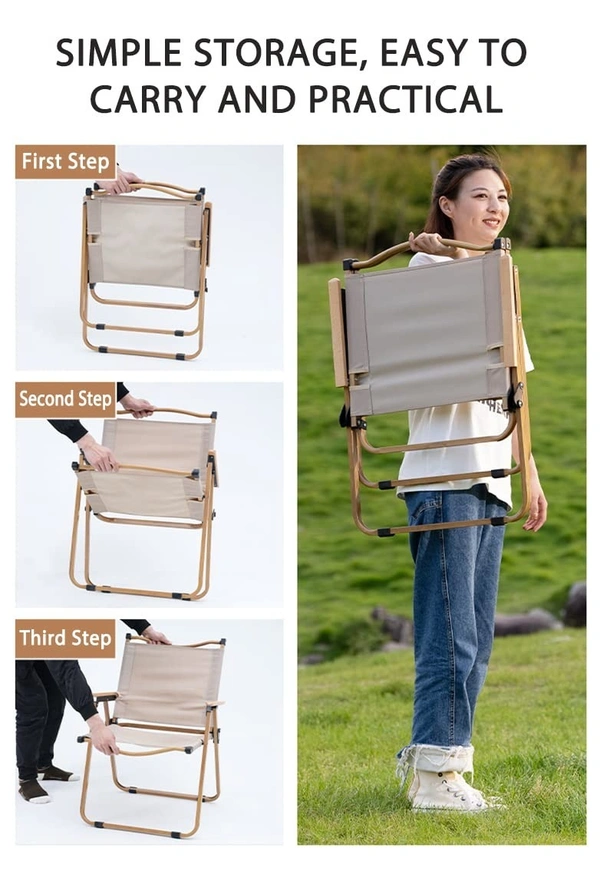  Camping Folding Chair Portable Outdoor Furniture Armchair for Hunting Beach Khaki L | Sporting Goods | Outdoor Sports Camping Furniture | Camping Furniture