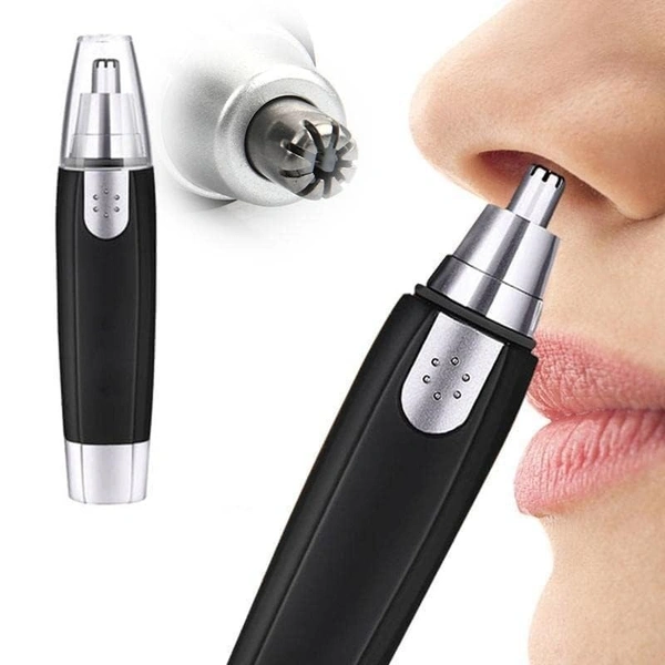 3 in 1 Electric Nose & Ear Hair Trimmer for Men & Women | Dual-edge Blades |Painless Nose and Ear Hair Remover Trimmer Eyebrow Flawless Electronic (Black)