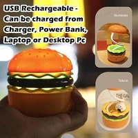Burger Lamp Rechargable Desk/Table Lamp Light with Sharpener – Stylish and Functional Lighting Solution for Your Home and Office