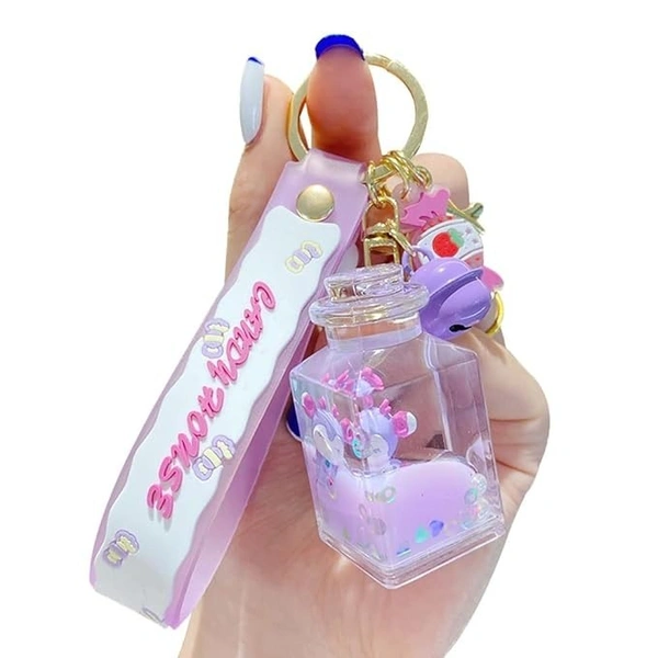 Water Keychain Car Key Backpack Pendant Lucid Arylic Bottle Portable Key Ring Accessories