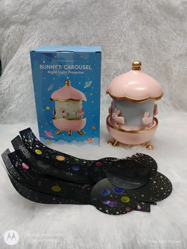 Bunny Night Light Cabin Projector Lamp 360° Rotatable LED Night Lamp for Kids Room Decor, Kids Night Lights for Girls Bedroom 6 Film Shade, Star Projector, USB Powered Birthday Gift for Kids