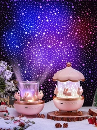 Bunny Night Light Cabin Projector Lamp 360° Rotatable LED Night Lamp for Kids Room Decor, Kids Night Lights for Girls Bedroom 6 Film Shade, Star Projector, USB Powered Birthday Gift for Kids