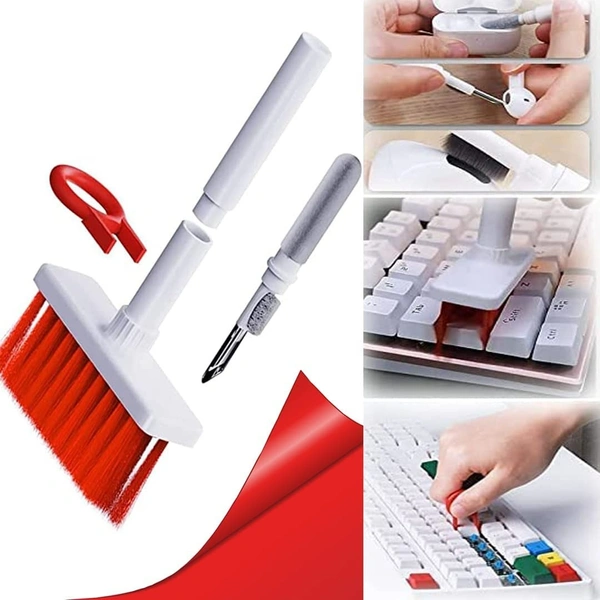  5 in 1 Multifunction Cleaning Brush | Computer, Laptop, and Keyboard Gap Duster | Earbuds Soft Brush Kit | Portable Key-Cap Puller