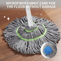 Stainless Steel Microfiber Twist Mop | Self-Wringing Squeeze Mop with Extendable Handle for Efficient Floor Cleaning | Reusable Dust Mop for Home, Office