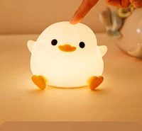 DoDo Duck Night Light, Zorzel Cute Duck Lamp, Silicone Dimmable Nursery Nightlight, Rechargeable LED Bedside Lamp with 20 Minutes Timer & Tap Control Baby Girls Women Bedrooms, Living Room