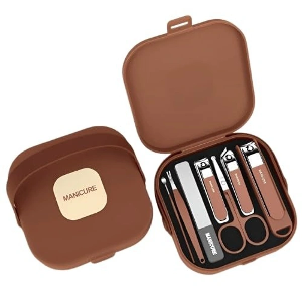 Essentials Manicure Set Nail Clippers Kit Manicure Pedicure Set, 8 Pcs Professional Stainless Steel Pedicure Care Tools Women Travel Grooming Kit
