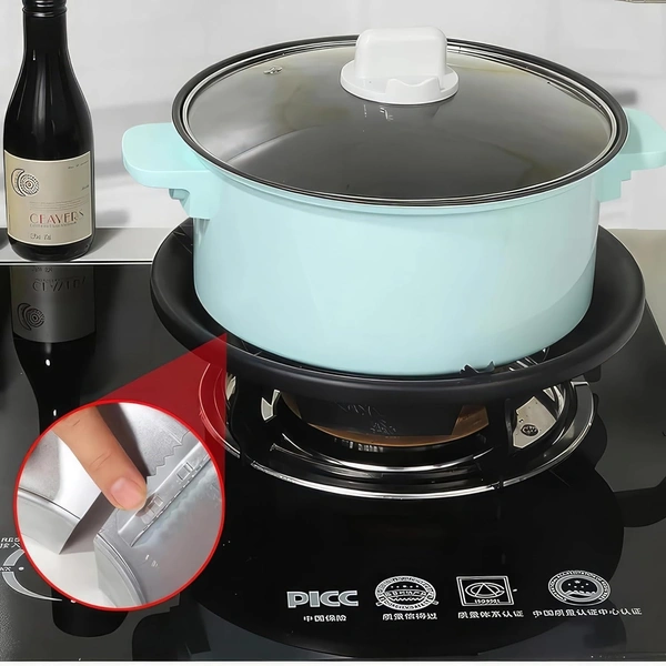  Black Gas Saver Burner Stand Gas Chula Burner Gas Saver Stand Jali Ring Fire & Windproof Energy Saving, Gas Chula Support
