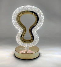 Guitar Shape, Crystal Table Lamp Cordless Luxury LampUSB Rechargeable