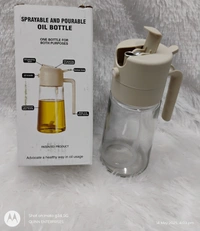 Oil Sprayers, 2 In 1 Olive Oil Dispenser & Oil Sprayer Oil Pots For Kitchen, Salad,Bbq,Roasting, Oil Vinegar Bottle Dual-Use Kitchen Cooking Tool (Multi Color) - Glass, 550 Ml