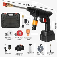 Double Battery Rechargeable Electric Water Spray Gun with Adjustable Nozzle,48V Cordless High-Pressure Washer Powerful Handheld Washer for Car, Bike & Home Cleaning