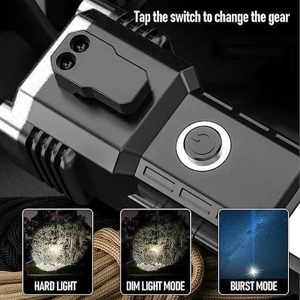  Torch Light,LED 3W Torch Light Rechargeable Torch Flashlight,Long Distance Beam Range Car Rescue Torch with Hammer Window Glass and Seat Belt Cutter Built Portable