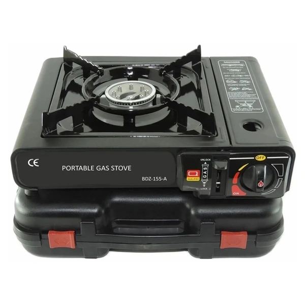 Portable Camping Gas Stove Cooking Gas burner with Carrying Case for Outdoor Camping Hiking Trekking - (Pack of 1, Black, 34 x 26 x 7.5 cm)