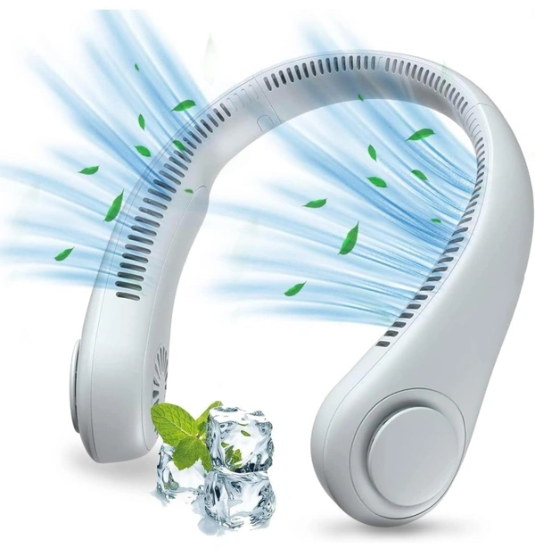 Portable Neck Fan, Bladeless Cooling Fan, 8H Working Time, Headphone Design Personal Fan, Adjustable Neck Fan with 3 Speeds, for Travel Desk Bedroom