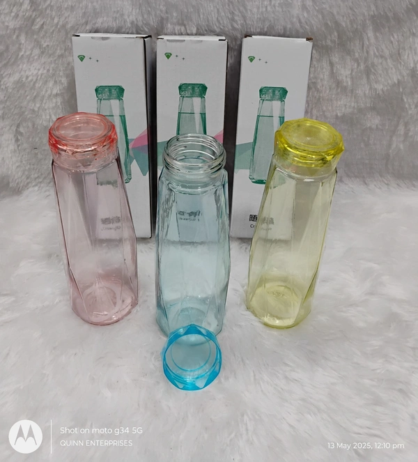 Water Bottle 500ml Transparent Glass Water Bottles BPA Free Frosted Water Bottle with Portable Rope Travel Tea Cup Leakproof
