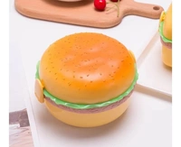  Lunch Box for Kids Burger Shape School Tiffin Box for Boys & Girls Leak Proof Plastic with Compartments (Pack of 1)