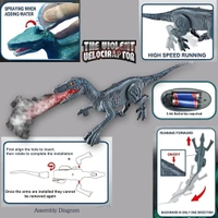 Walking Dinosaur Toys - The Realistic Veleceraptor Dinosaur Toy with Roaring Function, Simulation Flame Mist Spray and Realistic Sounds Actions Best Gift for Kids