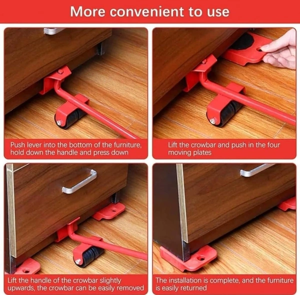 Furniture Lifter Mover Tool Set Heavy Duty Furniture Shifting Lifting Moving Tool with Wheel Pads for Easy and Safe Moving, Suitable for Sofas, and Refrigerators, Up to 150KG/330 lbs