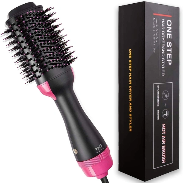 4-in-1 One Step Hair Dryer and Volumizer Hot Air Brush – 1000W Ionic Blow Dryer, Straightener, Curler & Styler with Ceramic Tourmaline Technology for Frizz-Free, Smooth, and Voluminous Hair