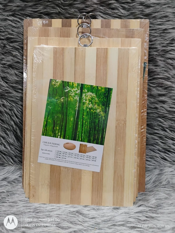 Bamboo Cutting Board, Chopping Board Knife Friendly with Hanging Ring - L-24cm*34cm