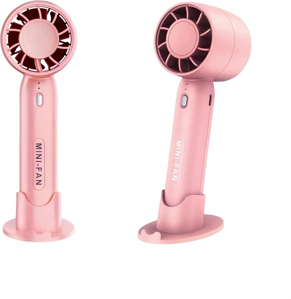 T-10 Handheld Mini Fan, Portable USB Rechargeable Fan With Base - 3 Speed Powerful & Quiet Personal Cooling Blower for Travel/Makeup/Outdoor, Cute Gifts for Women, Girl, Men