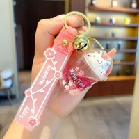 Water Keychain Car Key Backpack Pendant Lucid Arylic Bottle Portable Key Ring Accessories