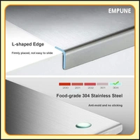 304 Stainless Steel Chopping Board with Lip for Kitchen | with 2 Steel Straw | for Cutting Vegetables, Meat,Fish,Fruits | Medium | 40 x 32 cm
