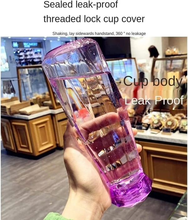 Water Bottle 500ml Transparent Glass Water Bottles BPA Free Frosted Water Bottle with Portable Rope Travel Tea Cup Leakproof