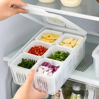6in1 Fridge Storage Boxes, Freezer Storage Containers, Vegetable Storage Box,Container for Kitchen Storage Set Food Storage with Transparent