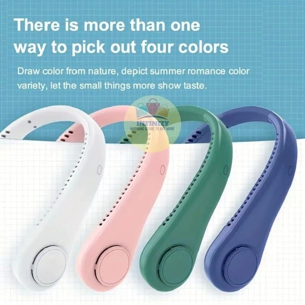 Portable Neck Fan, Bladeless Cooling Fan, 8H Working Time, Headphone Design Personal Fan, Adjustable Neck Fan with 3 Speeds, for Travel Desk Bedroom