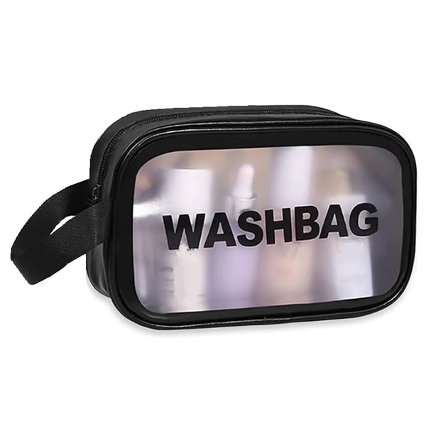 Wash Bag Pouch for Travel Kit Toiletry Bag Cosmetic Bag Make Up Box for Brushes, Accessories with Handle, Large Capacity Translucent Waterproof Travel Storage Mini Size - Small