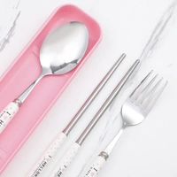 Spoon Set Stainless Steel Chopstick, Spoon and Fork Cutlery Set for Women, Men, Kids Eating Food Portable Tableware Dining Accessories.